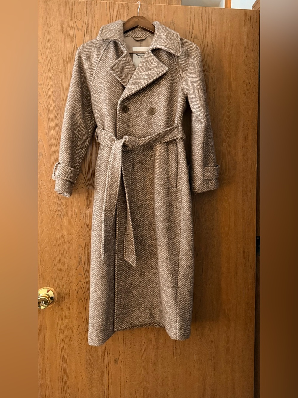 Abercrombie & Fitch Carrie Wool Blend Trench Coat